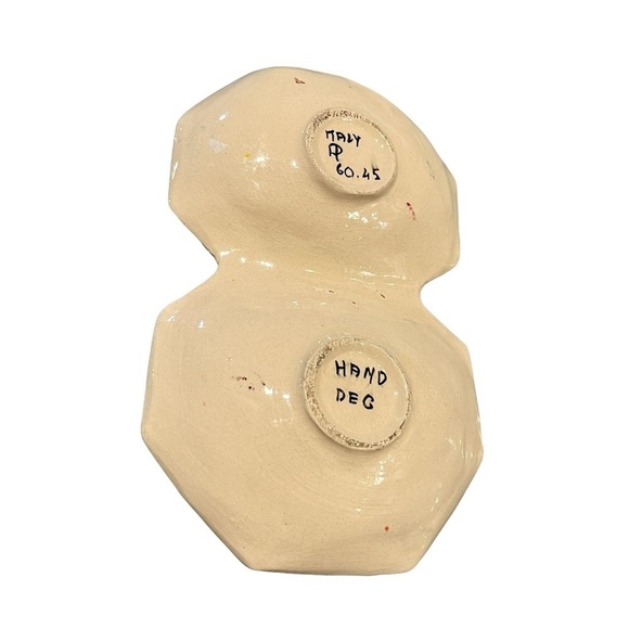 Vintage Italian Hand Painted Divided Candy Nut Dish Rooster Floral Farmhouse - Picture 6 of 10